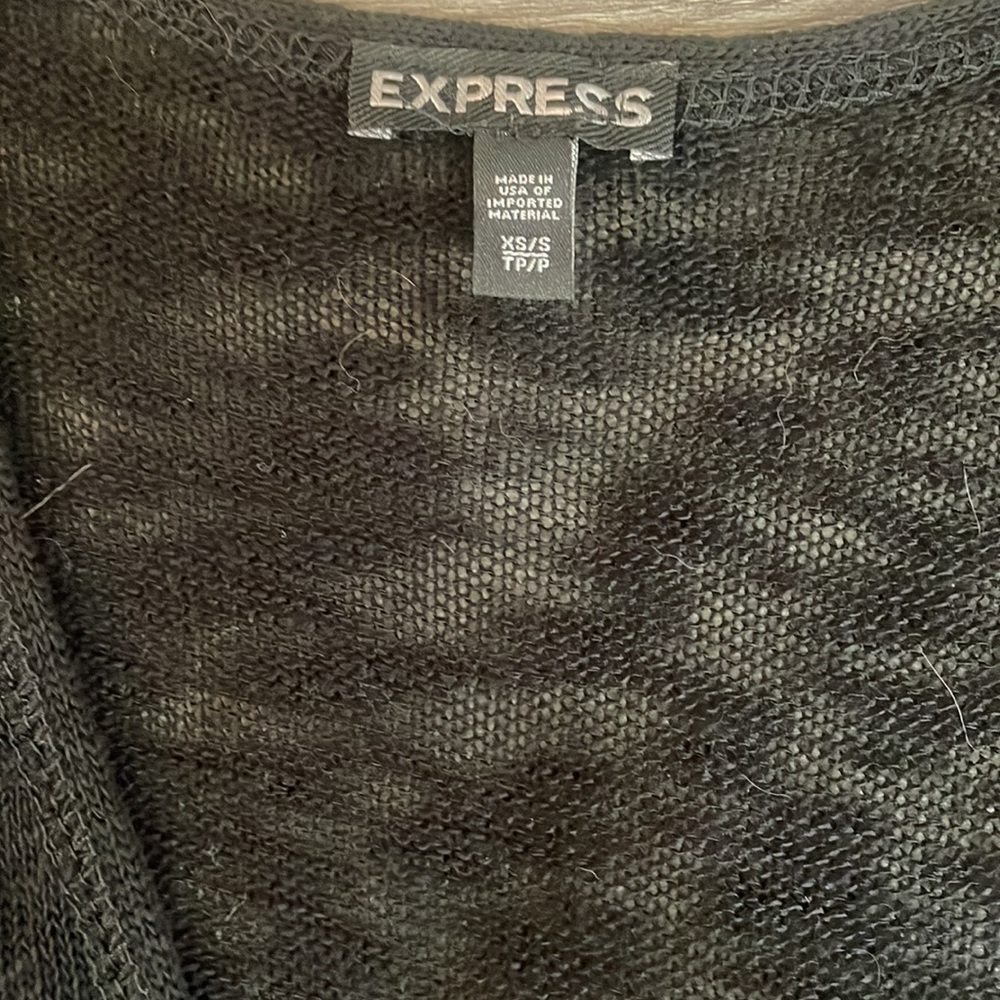 Express Black high low sheer, peek a boo side top, dress,cover, V neck,XS - Picture 6 of 12